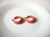 Retro Coral Wood Hoop Earrings 91420