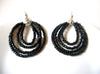 Retro Massive Black Glass Earrings 91420