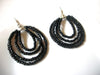 Retro Massive Black Glass Earrings 91420