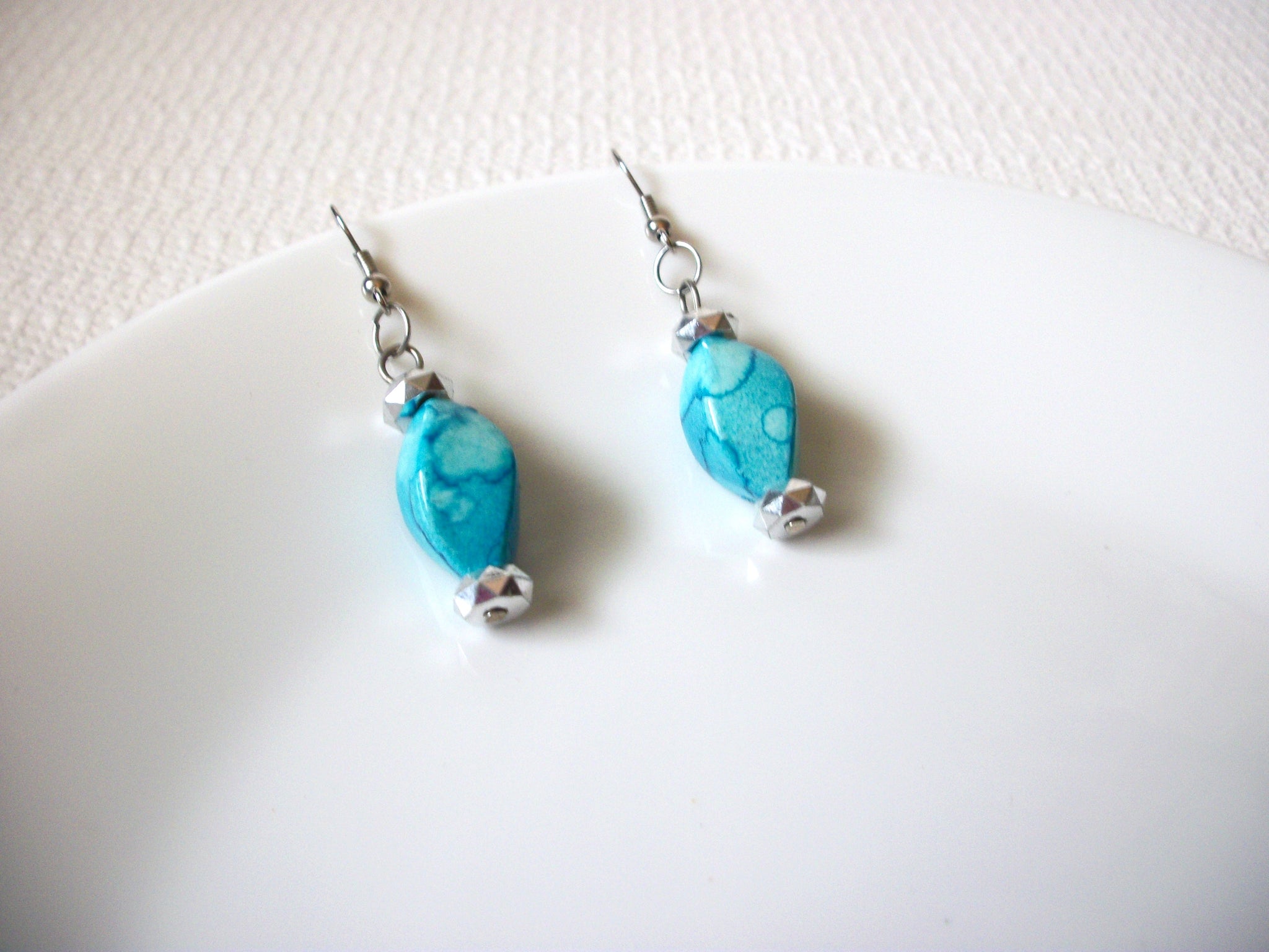 Retro Blue Dangle Earrings 91520