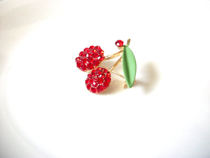 Retro Rhinestone Cherry Brooch Pin 91520