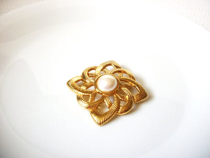 Vintage Glass Pearl Ornate Brooch Pin 91520