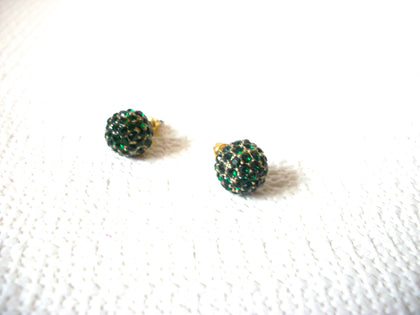 Retro Gold Green Rhinestone Earrings 91520