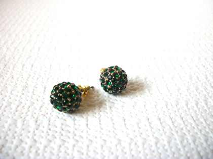 Retro Gold Green Rhinestone Earrings 91520