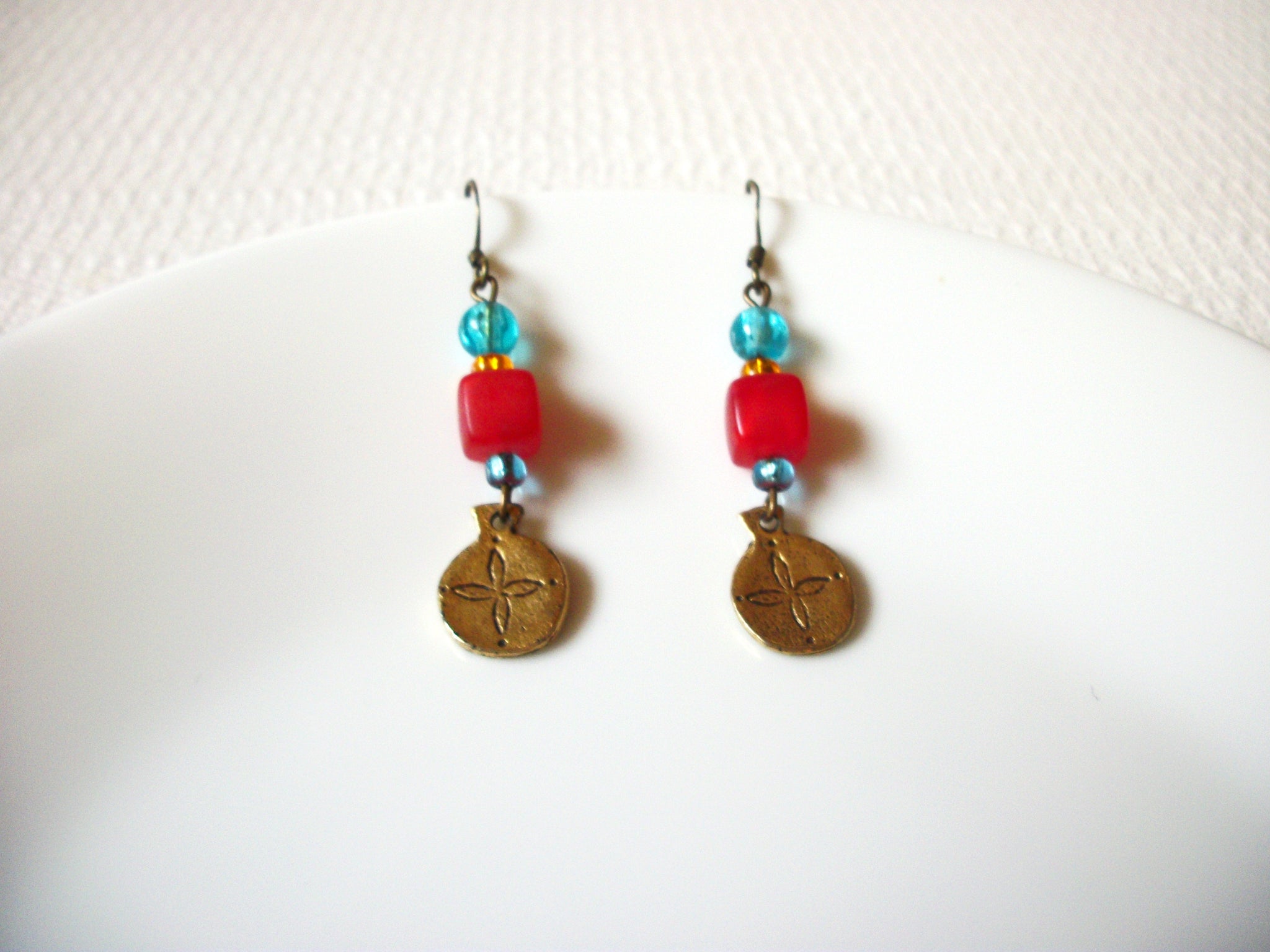 Retro Colorful Glass Earrings 91520