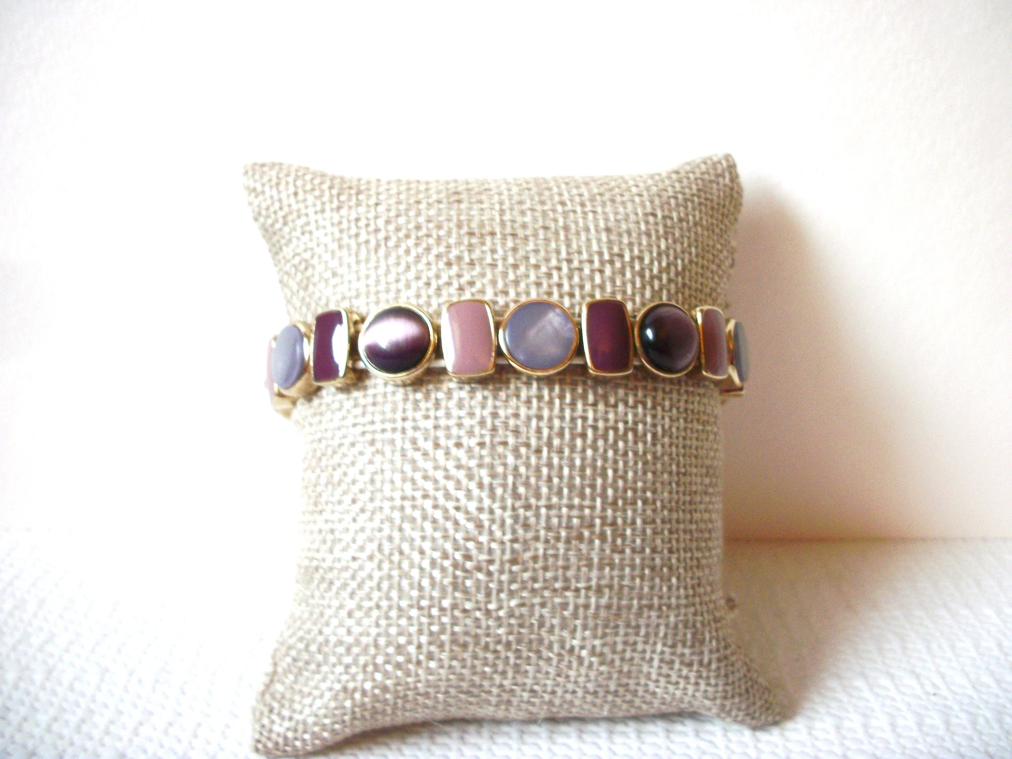 Vintage Pastel Gold Glass Bracelet 91520