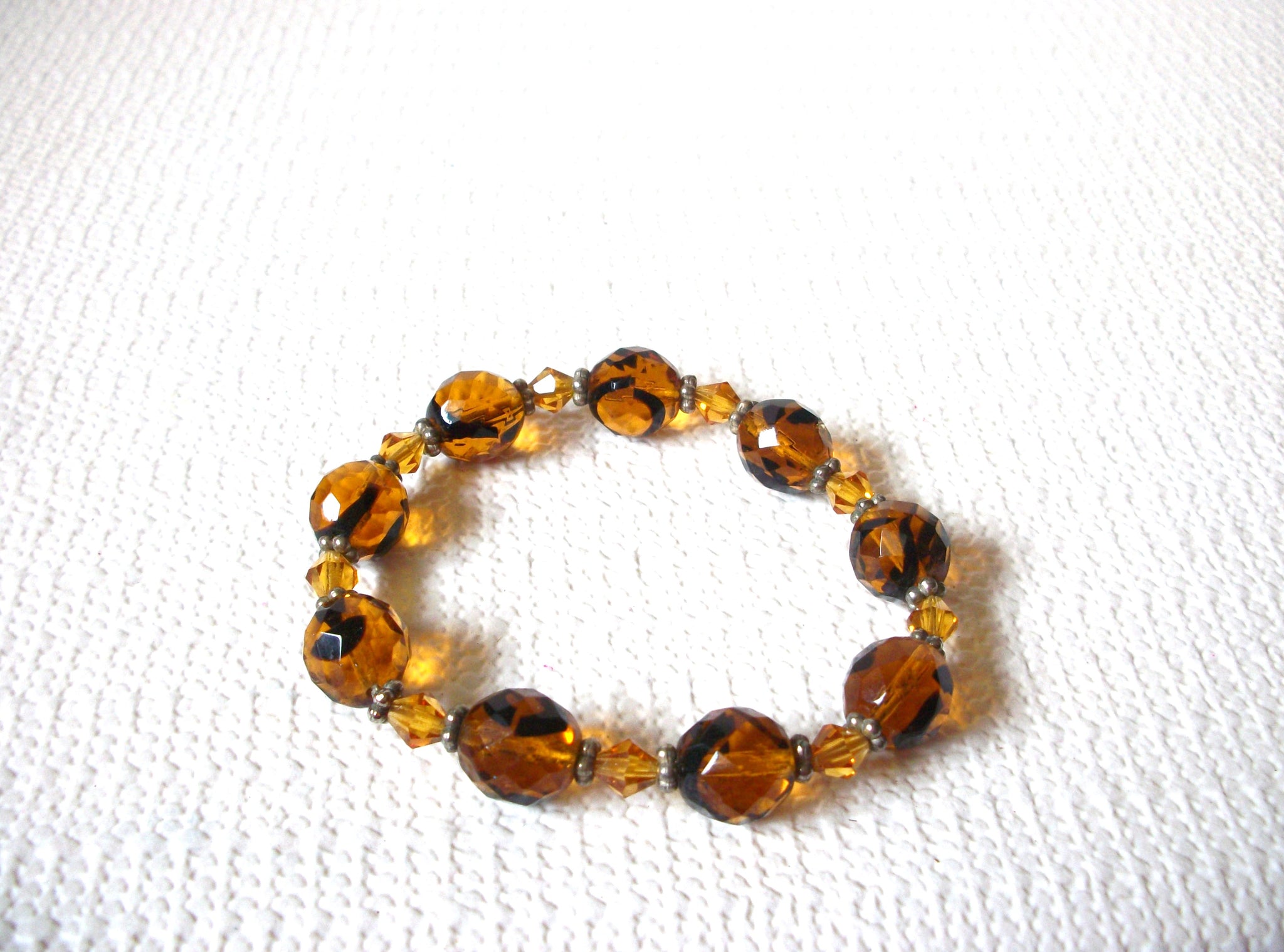 Vintage Brown Czech Glass Bracelet 91520