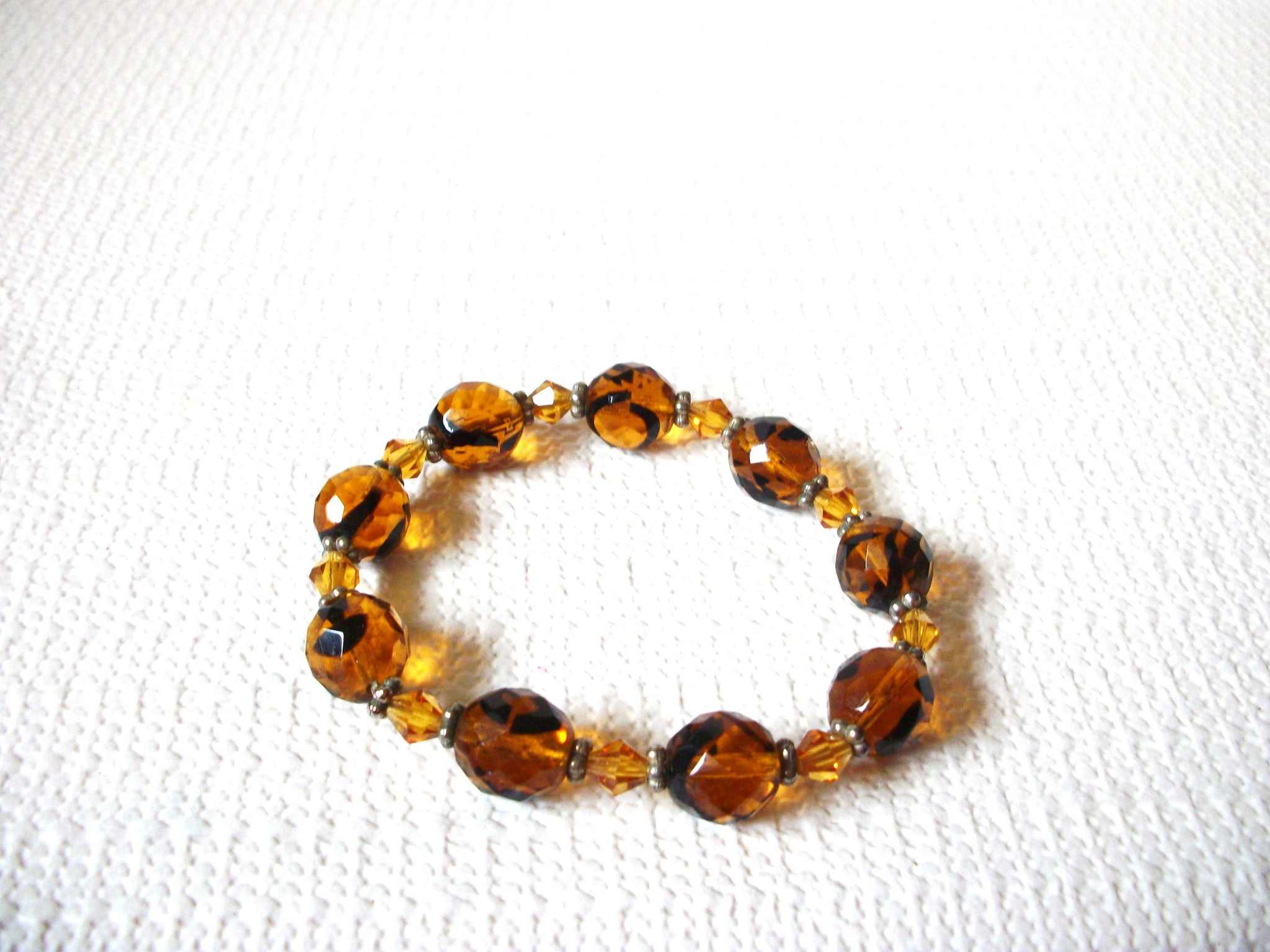 Vintage Brown Czech Glass Bracelet 91520