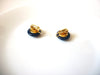 Vintage Dark Blue Lucite Earrings 91520