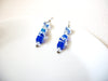 Retro Clear Blue Czech Glass Earrings 91520