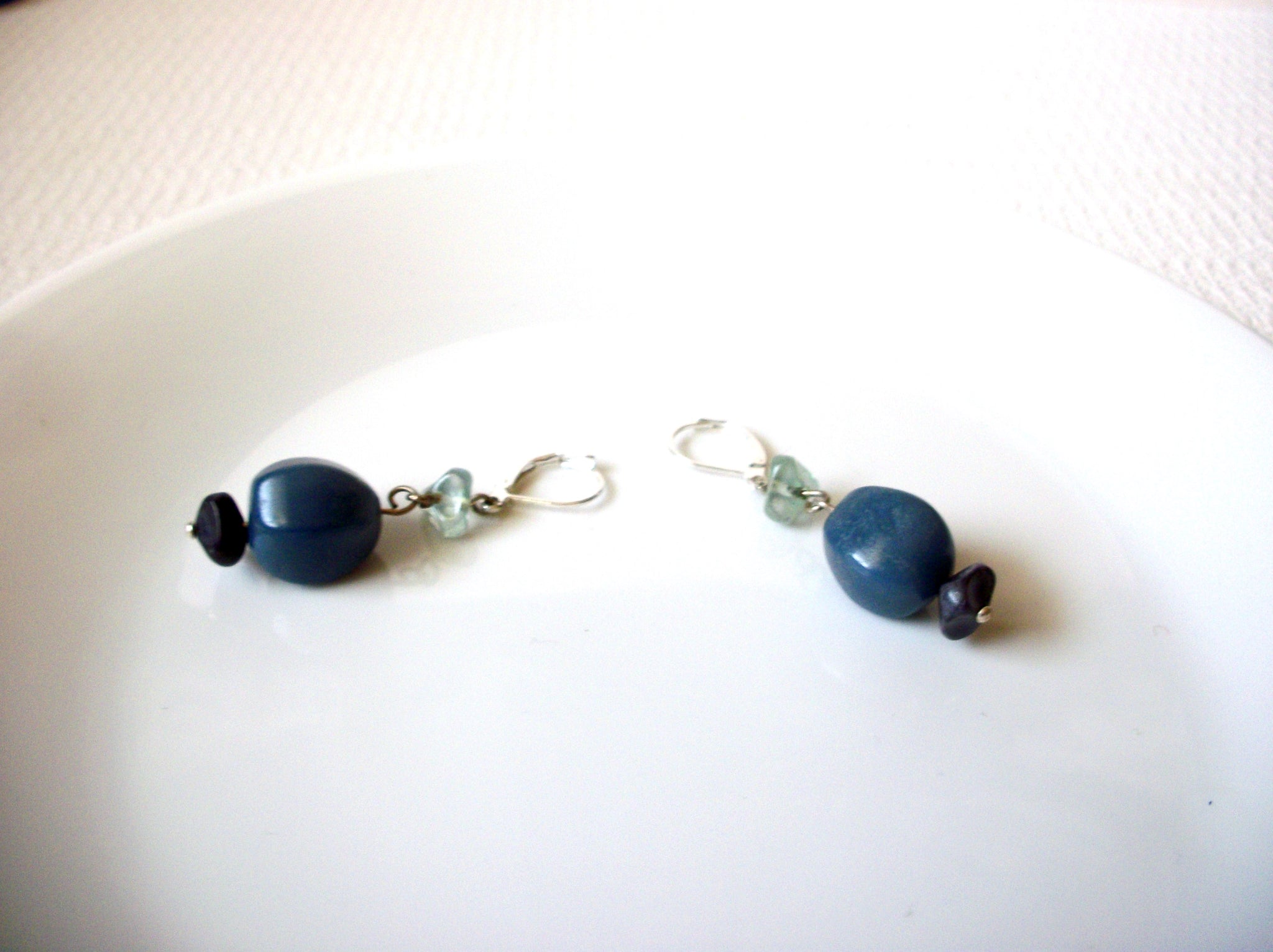 Retro Blue Dangle Earrings 91520