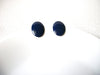 Vintage Dark Blue Enameled Earrings 91520