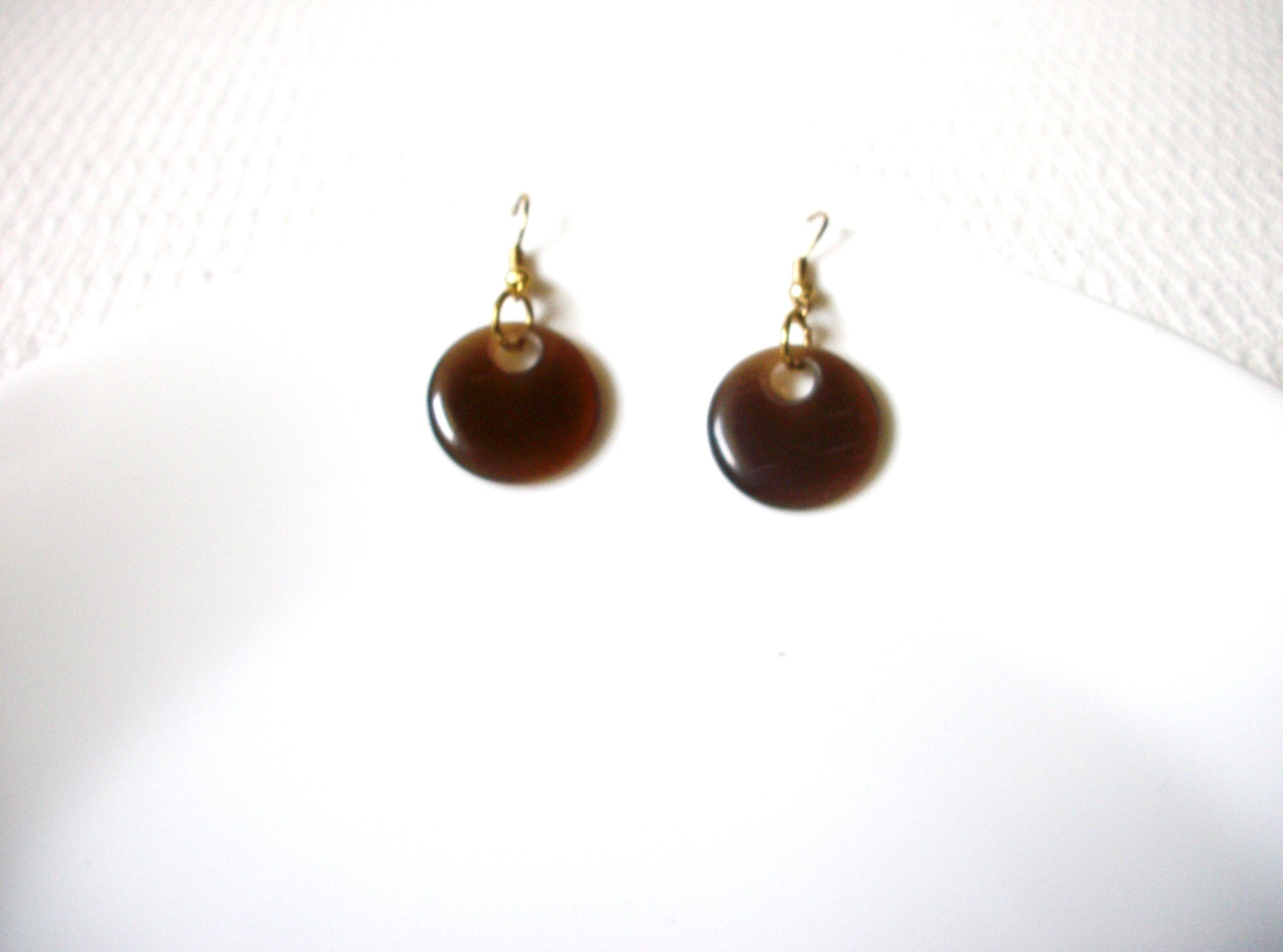 Vintage Lucite Brown Earrings 91520