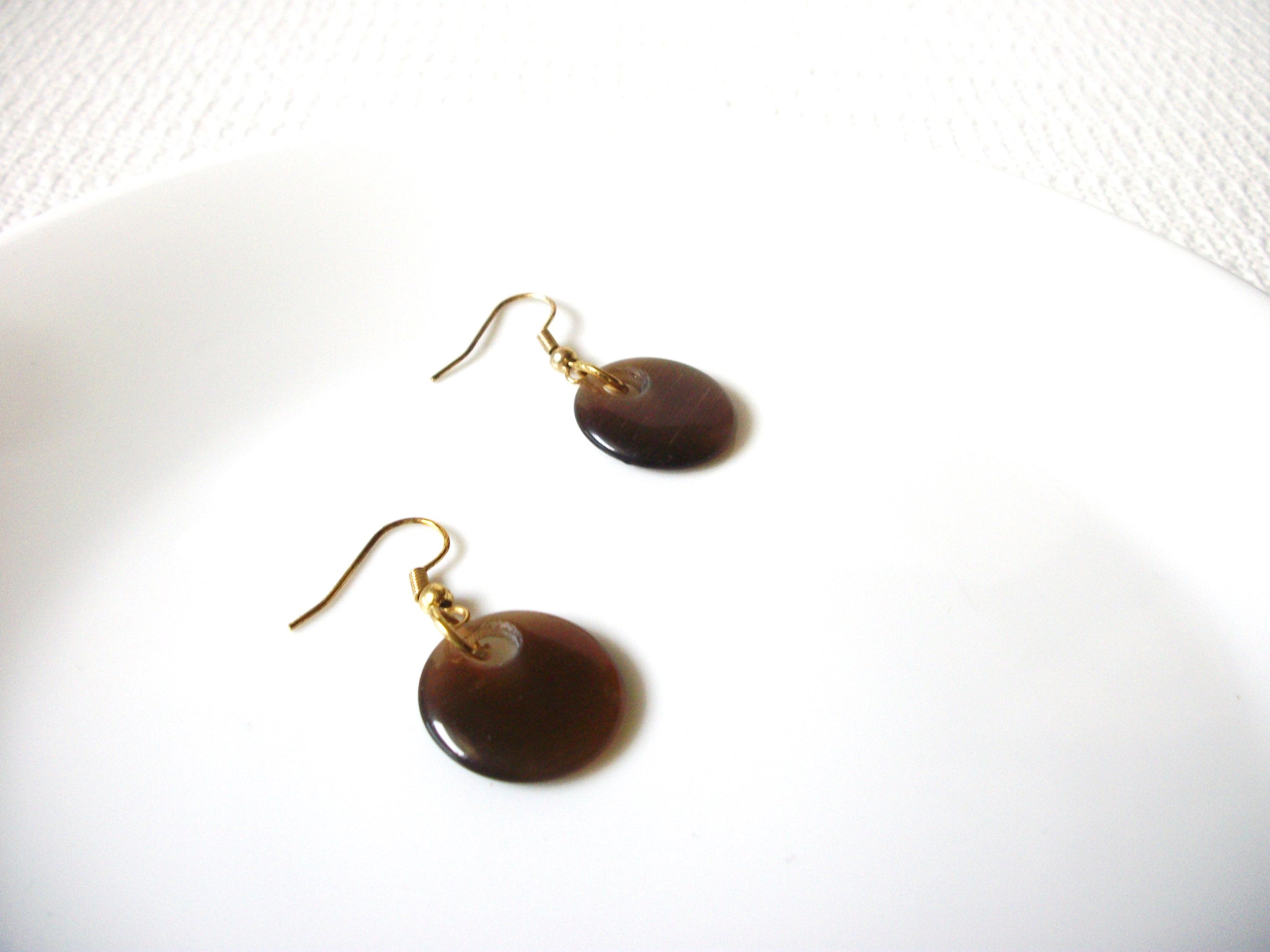 Vintage Lucite Brown Earrings 91520