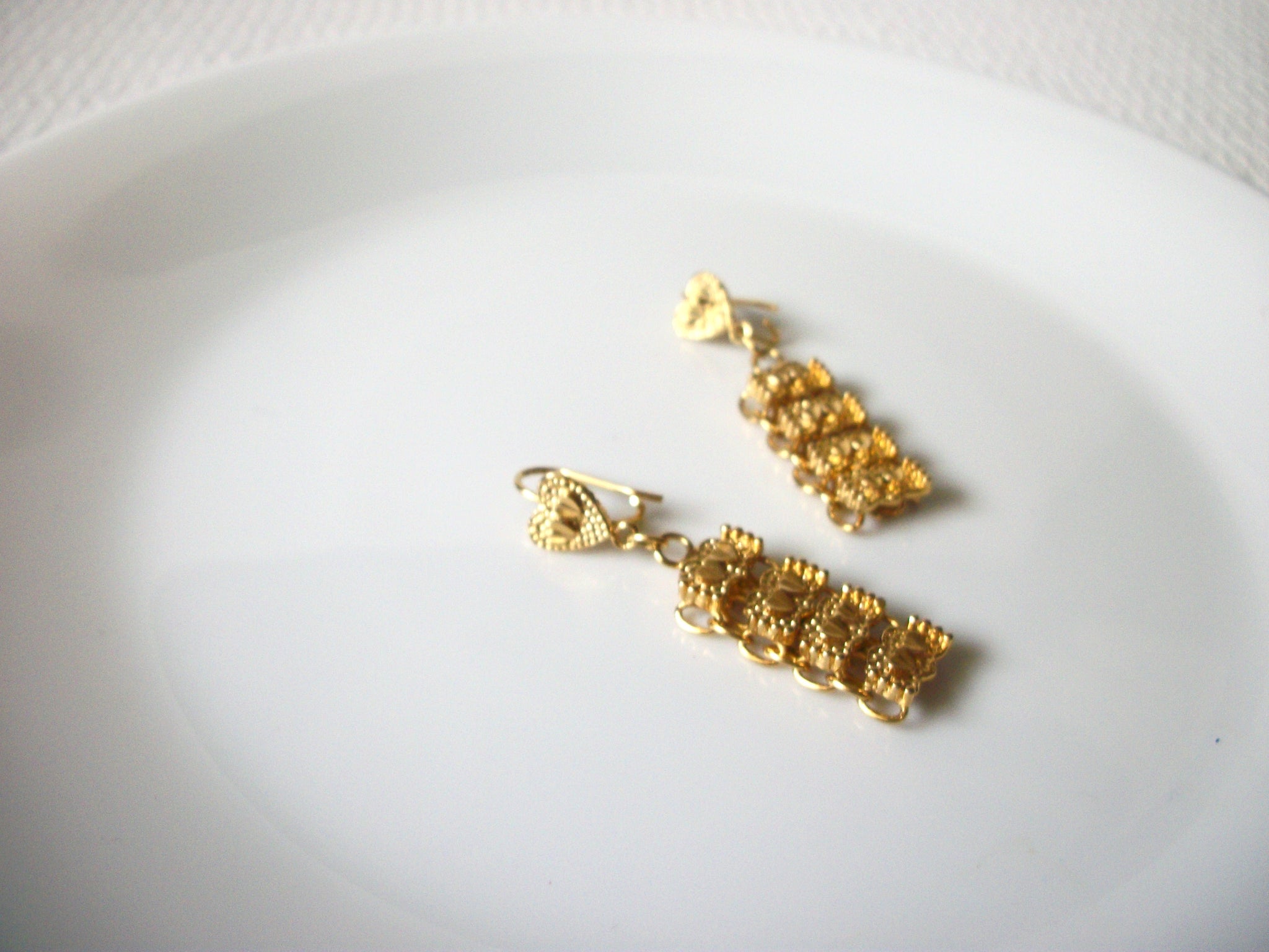 Vintage Gold Toned Dangle Earrings 91520