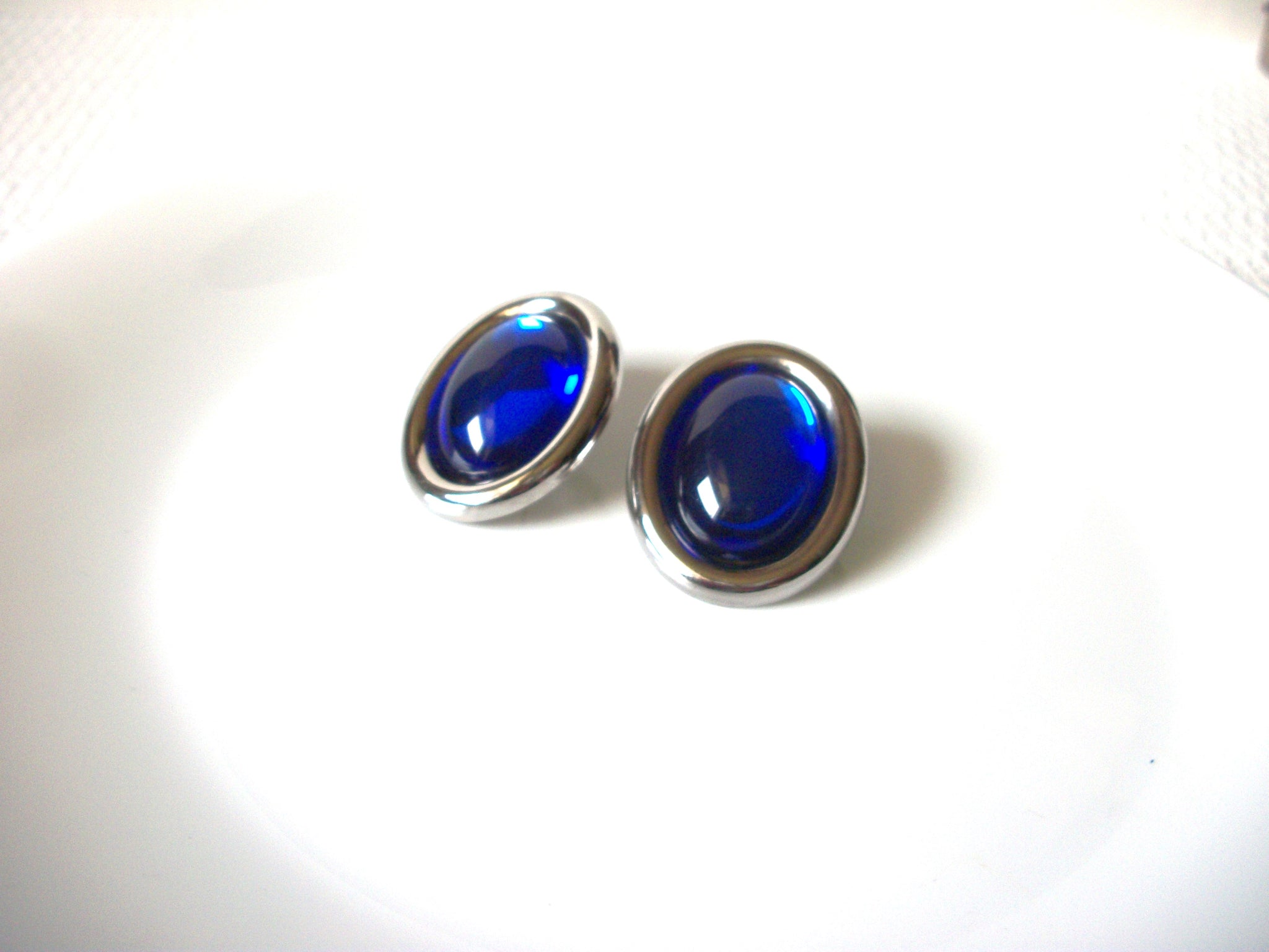 Vintage Silver Cobalt Blue Earrings 91520