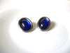 Vintage Silver Cobalt Blue Earrings 91520
