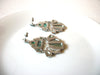 Retro Silver Green Statement Earrings 91620