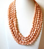 Retro Peach Multi Strand Necklace 91620