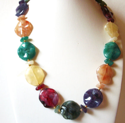 Vintage Colorful Lucite Necklace 91620