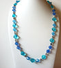 Vintage Blue Beaded Necklace 91620