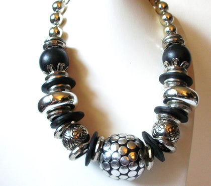 Retro Silver Black Massive Bohemian Necklace 91720