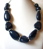 Retro Dark Blue Lucite Necklace 91720