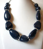 Retro Dark Blue Lucite Necklace 91720