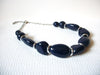 Retro Dark Blue Lucite Necklace 91720