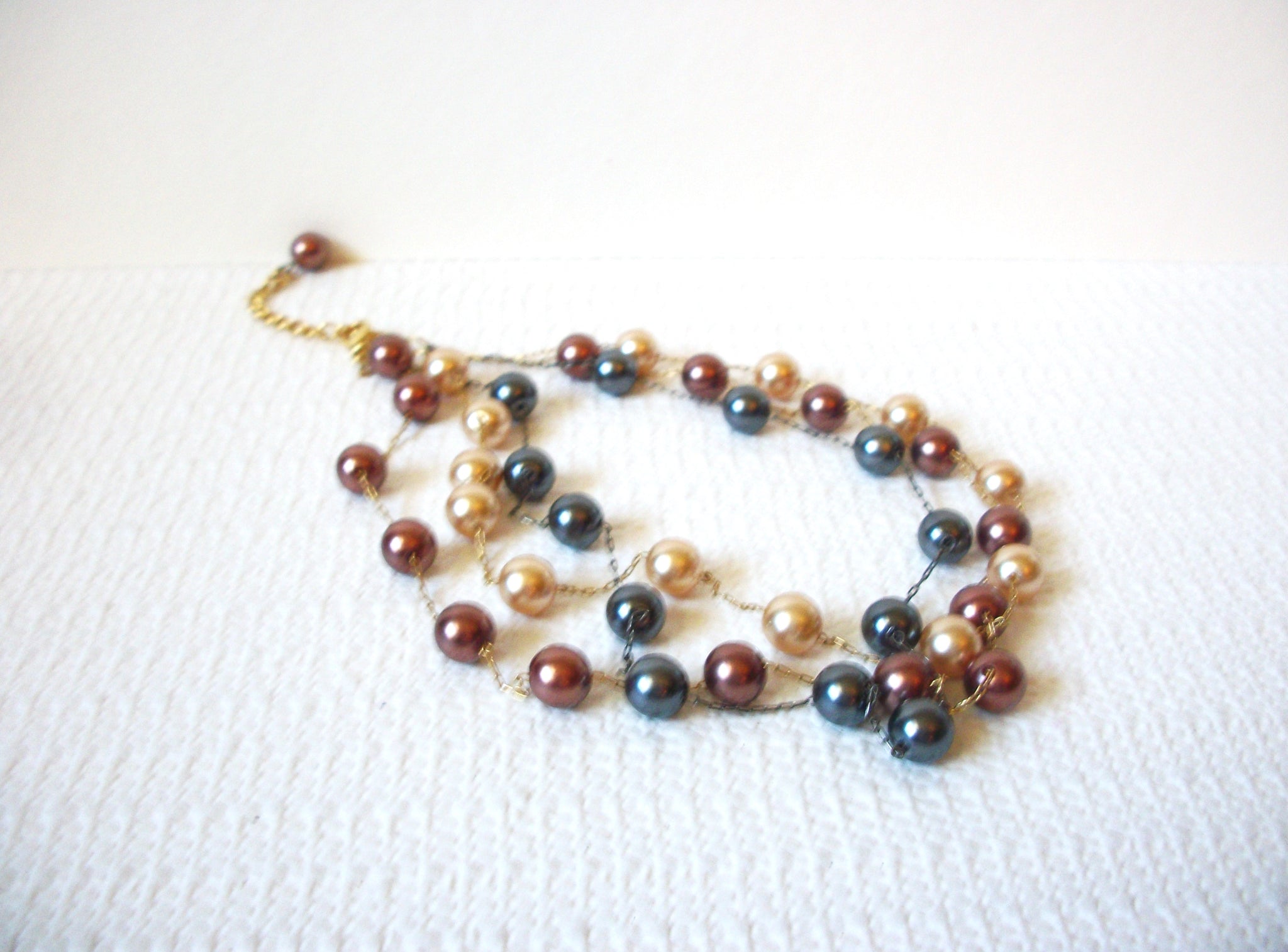 Vintage Glass Pearl Necklace 91720