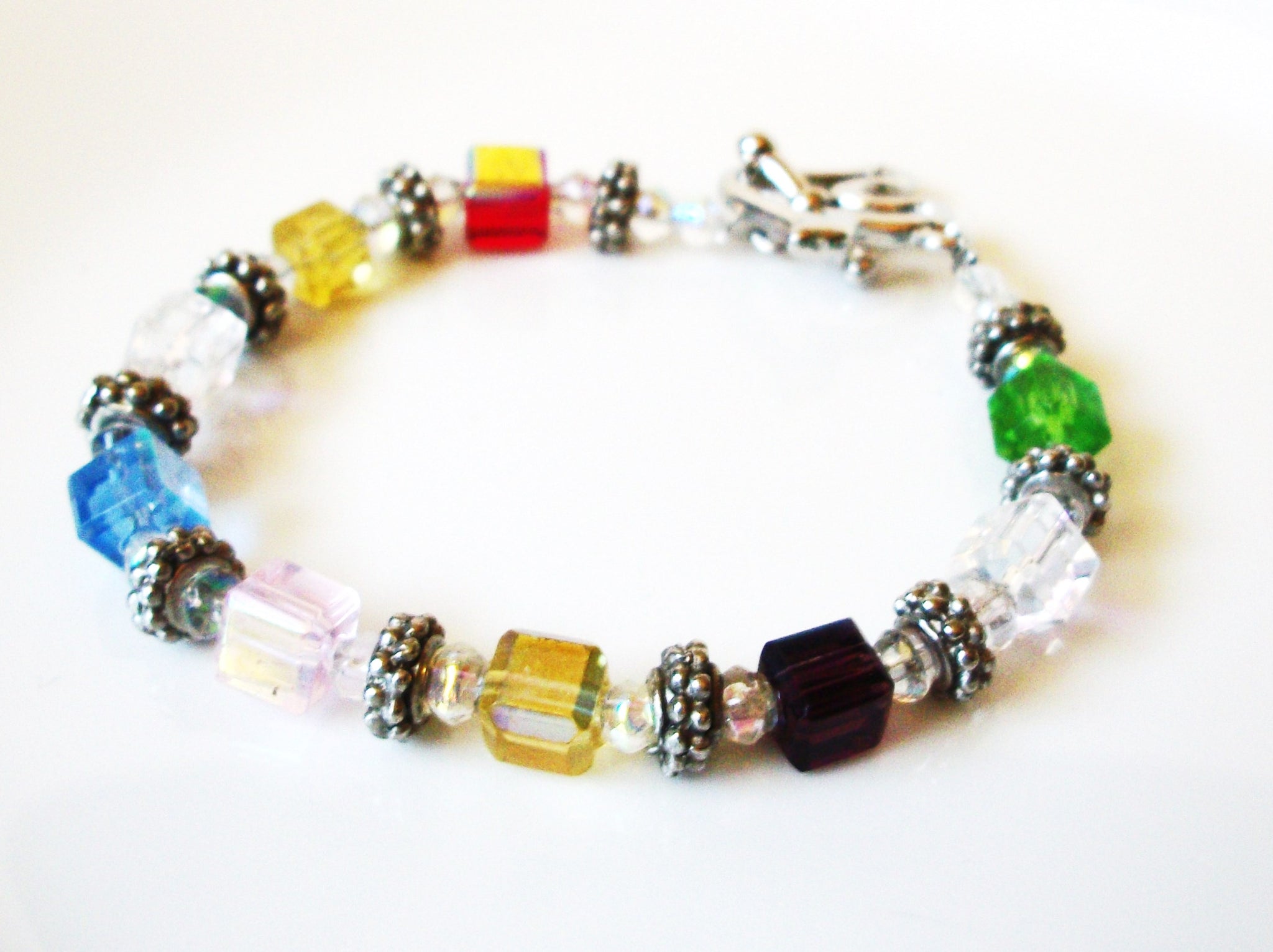 Retro Translucent Colorful Glass Bracelet 91820