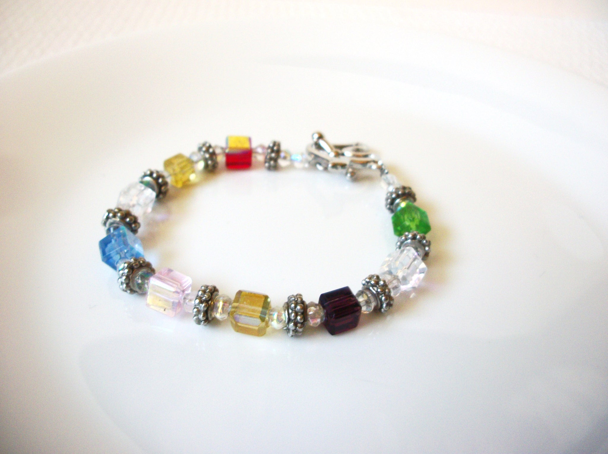 Retro Translucent Colorful Glass Bracelet 91820