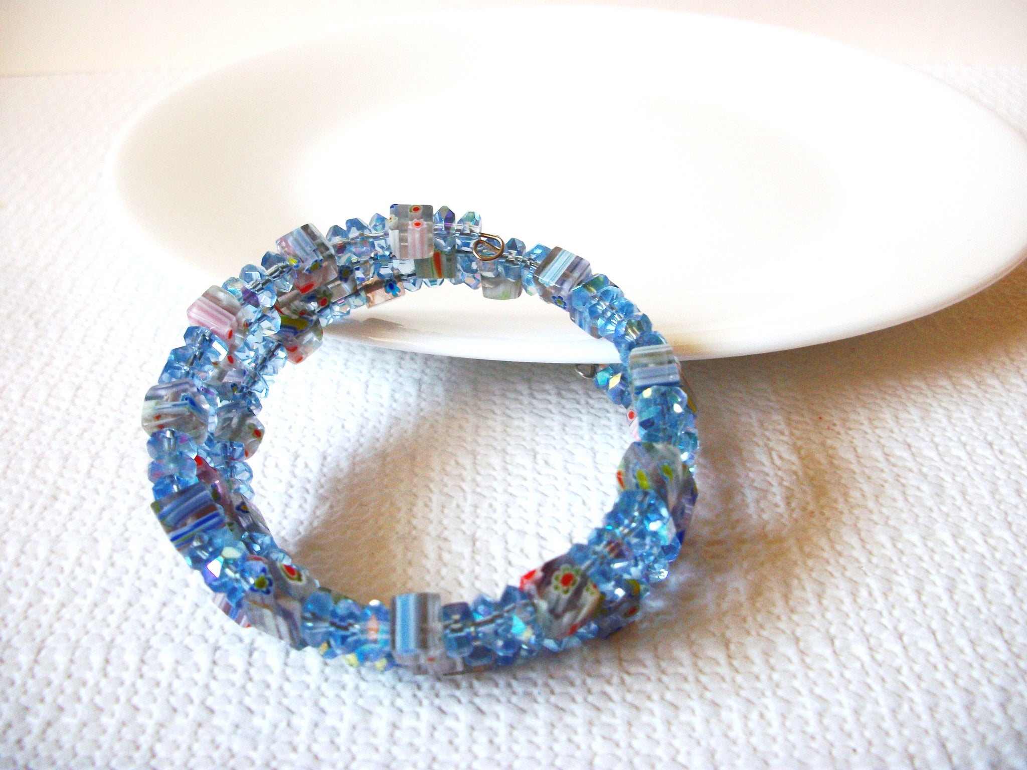 Retro Icy Blue Glass Bracelet 91820