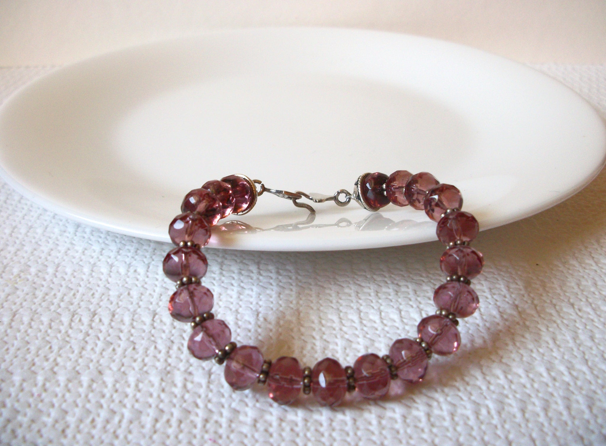 Retro Translucent Plum Glass Bracelet 91820