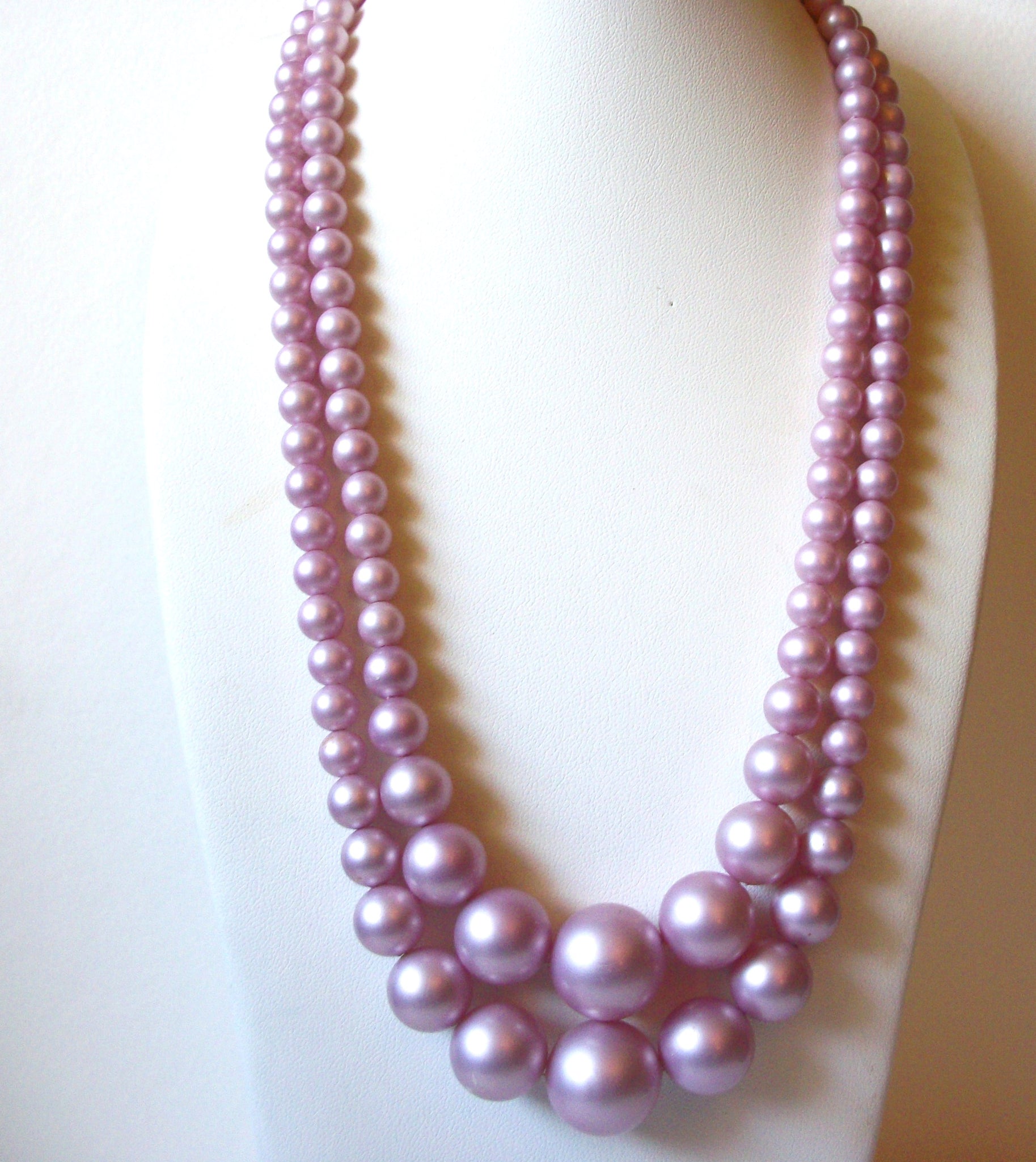 Vintage Lilac Double Row Necklace 91820