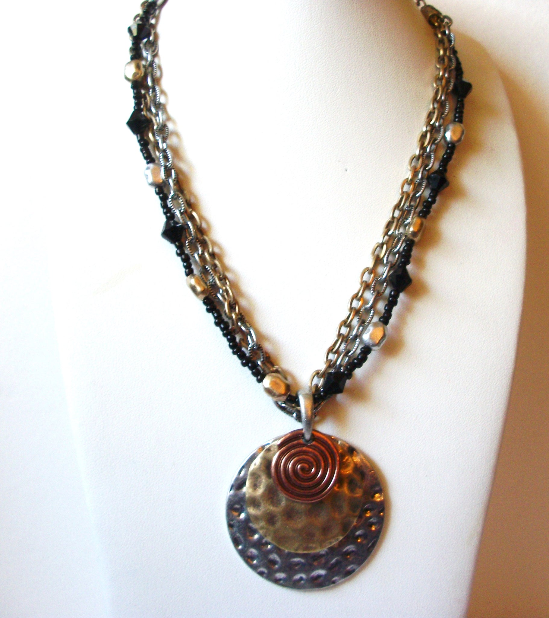 Vintage LAURA ASHLEY Bohemian Metal Necklace 91720