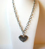 Retro Silver Black Rhinestone Necklace 91920