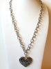 Retro Silver Black Rhinestone Necklace 91920