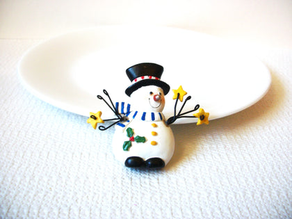 Vintage Snowman Brooch Pin 91920