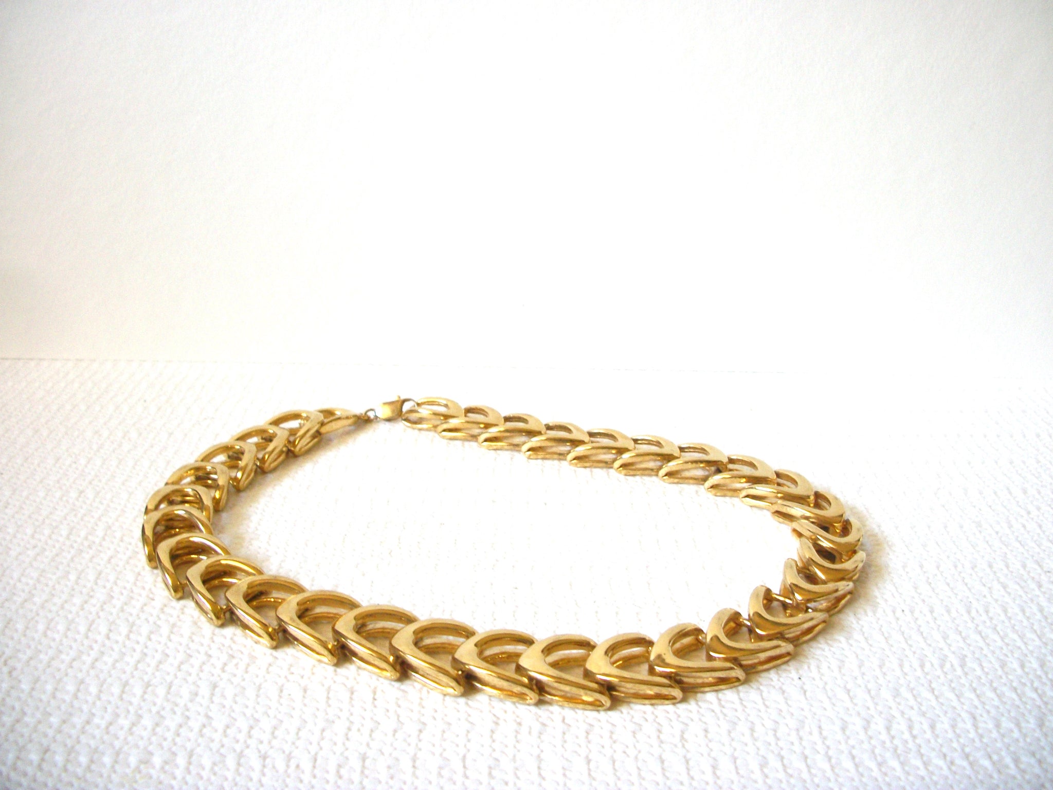 Retro Gold Toned Link Necklace 92020