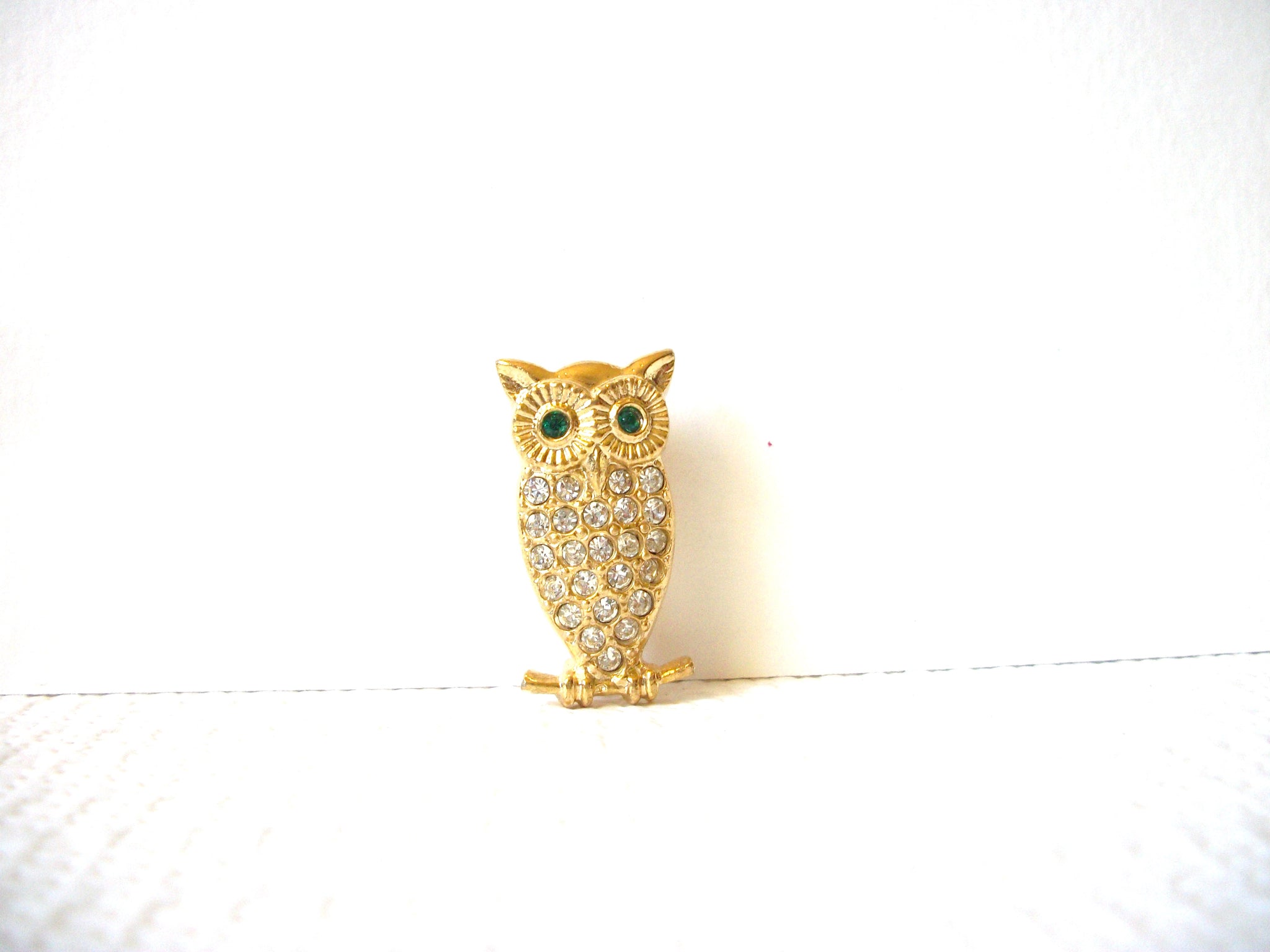 Retro Rhinestone Owl Brooch Pin 92020