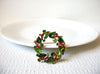 Retro Rhinestone Christmas Wreath Brooch Pin 92020