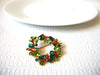 Retro Rhinestone Christmas Wreath Brooch Pin 92020