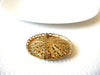 Vintage Hand Painted Stone Brooch Pin 92020