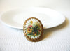 Vintage Hand Painted Stone Brooch Pin 92020