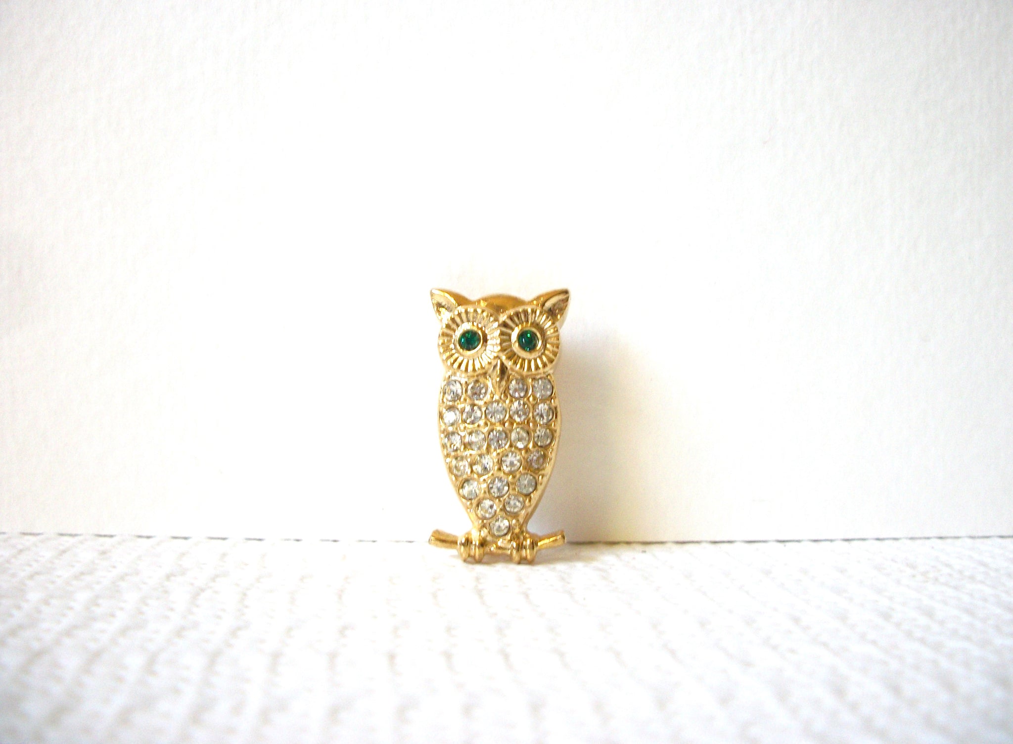 Retro Rhinestone Owl Brooch Pin 92020