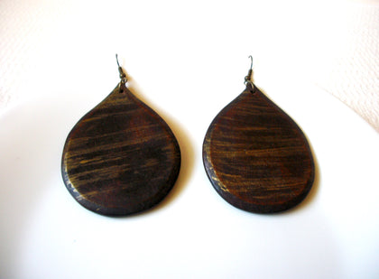 Retro Organic Long Wood Earrings 92020