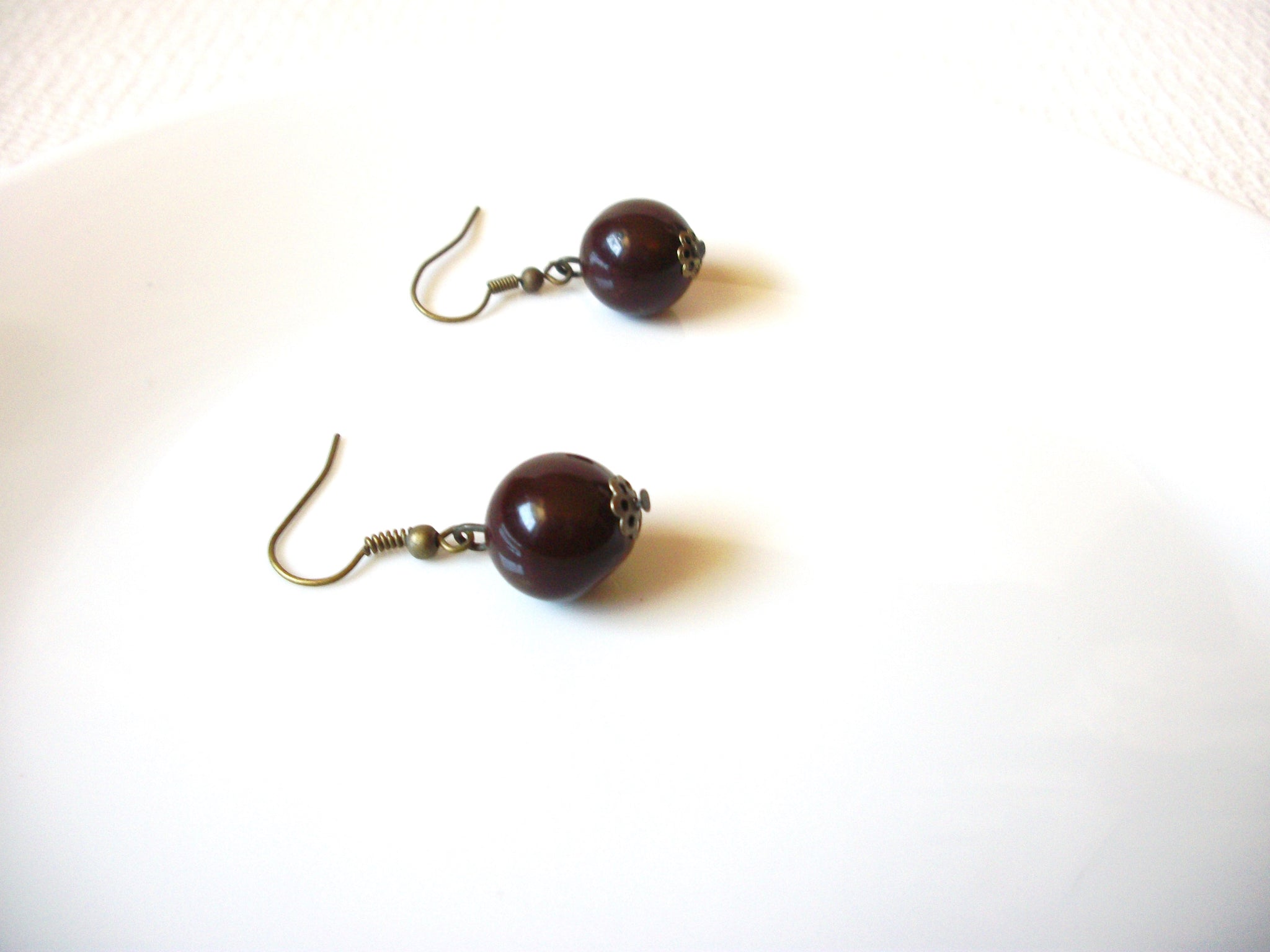 Vintage Brown Dangle Earrings 92020