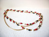 Retro Blue White Red Gold Long Necklace 92120