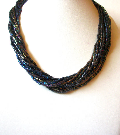 Vintage Peacock Glass Necklace 92120